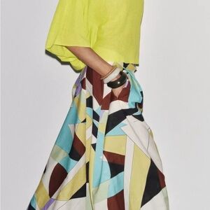 New gorgeous fashionable printed bright colors brand name collection skirt